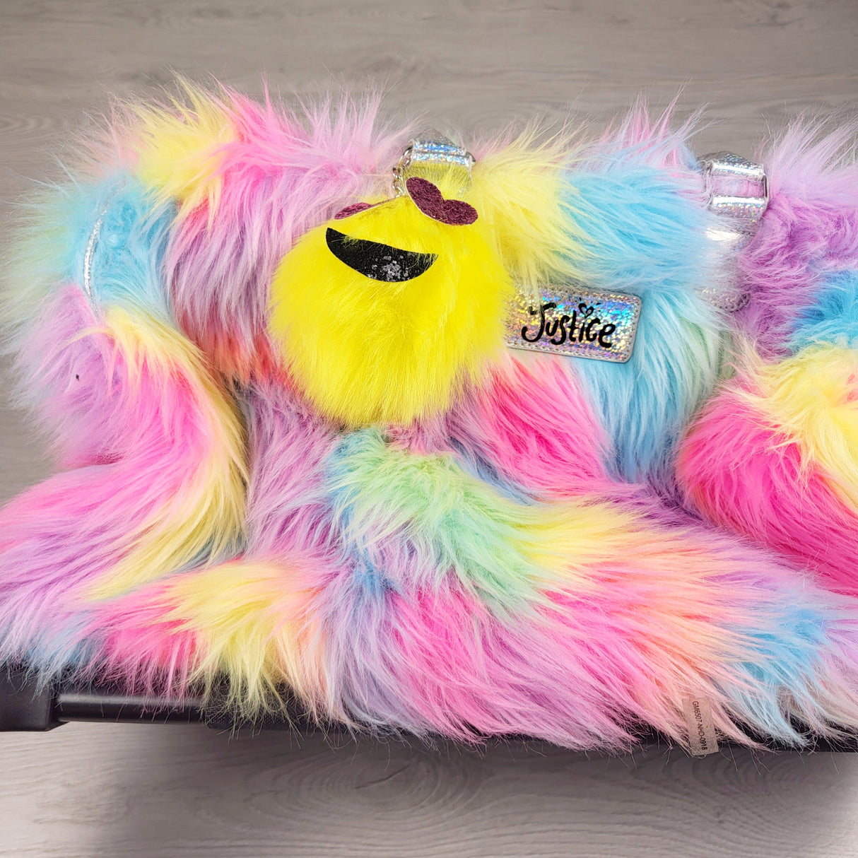 TEMA2 - Justice Fuzzy Rainbow Emoji Carry-On Luggage (sorry, no shipping)