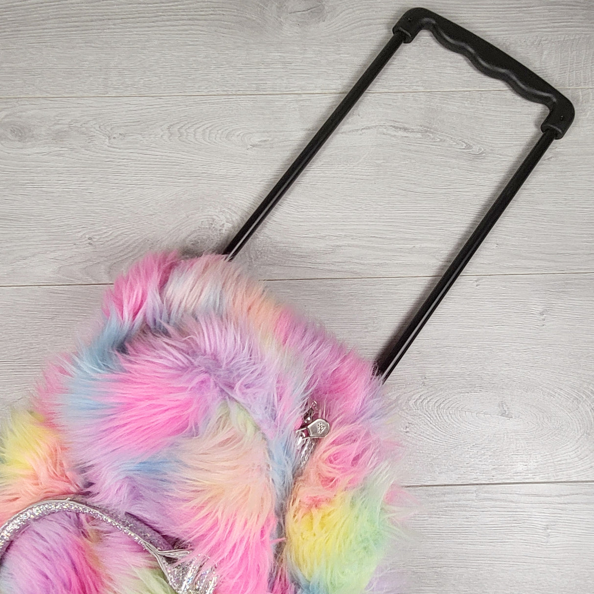 TEMA2 - Justice Fuzzy Rainbow Emoji Carry-On Luggage (sorry, no shipping)