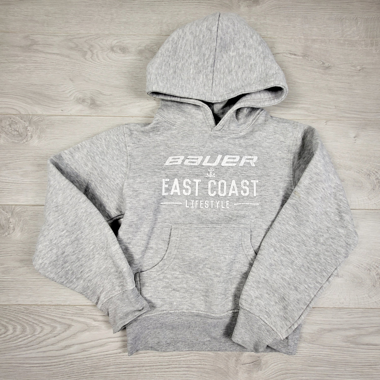 TCLW1 - Bauer x East Coast Lifestyle grey pullover hoodie. Size small