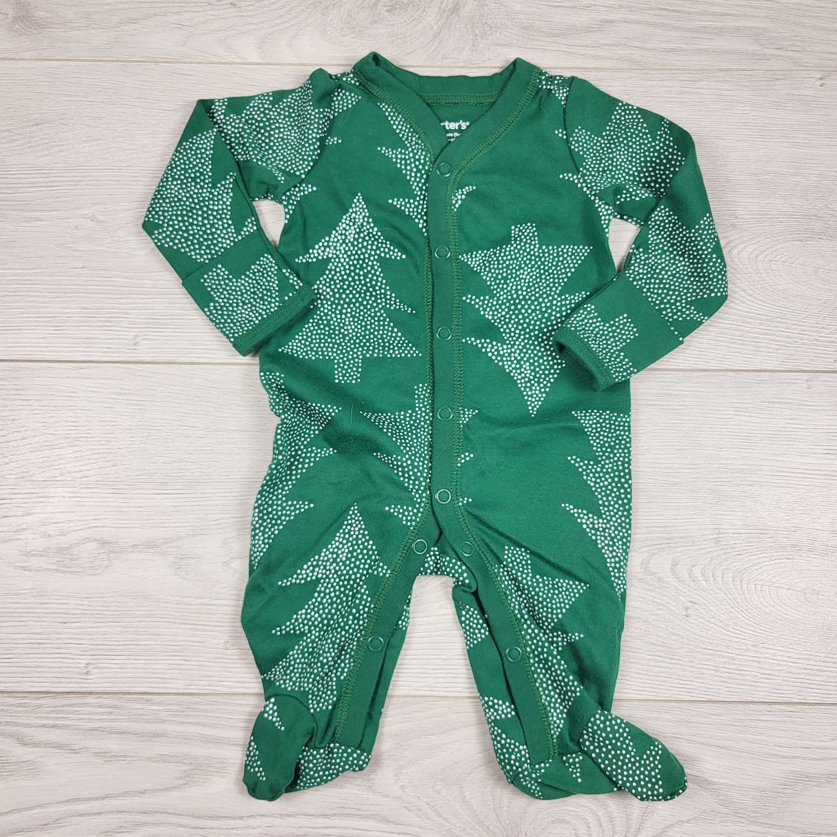 KAMG2 - Carters green Christmas tree sleeper. Newborn size