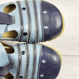 DAMO2 - Livie and Luca blue leather "Sagan" zebra shoes. Size 13