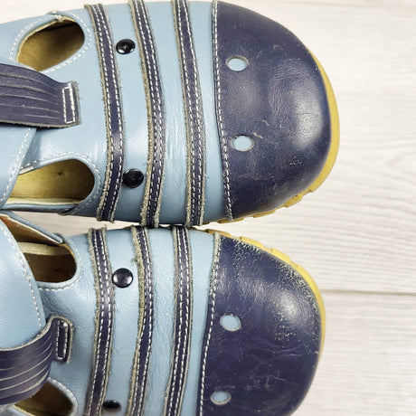 DAMO2 - Livie and Luca blue leather "Sagan" zebra shoes. Size 13