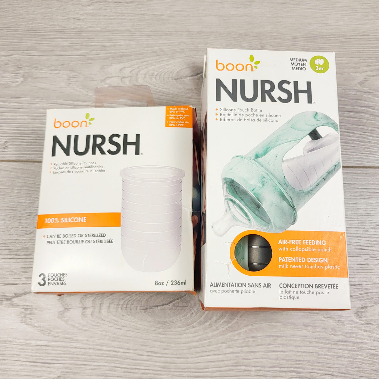 RXC2 - NEW - Boons Nursh bottle with silicone grip + refills