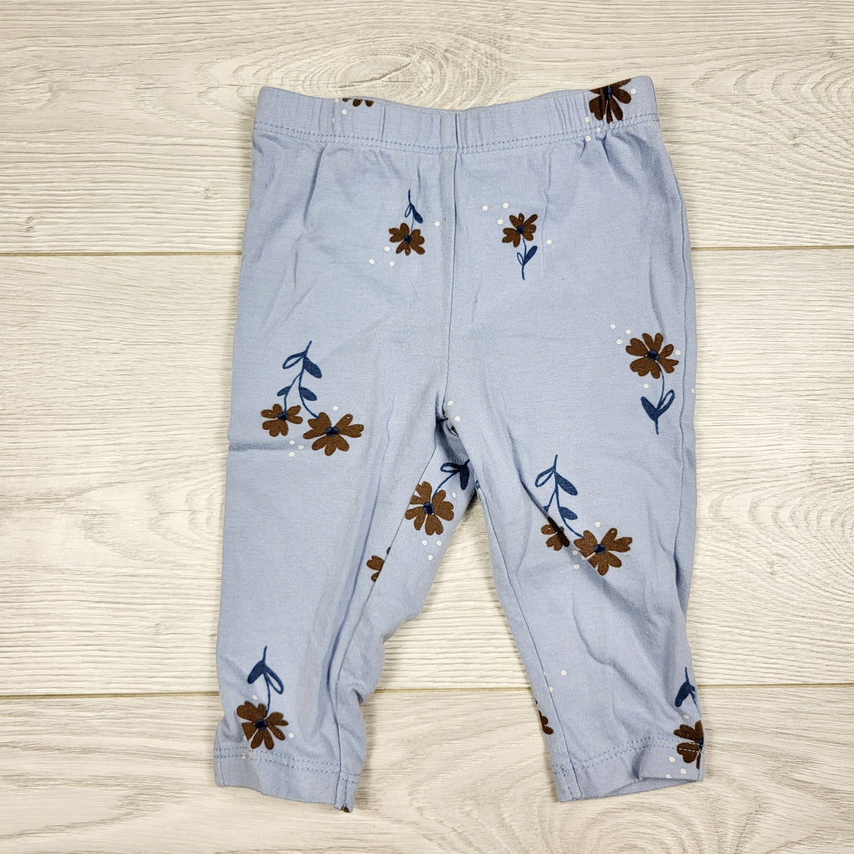 RXC2 - Carters blue floral print leggings. Size 6 months