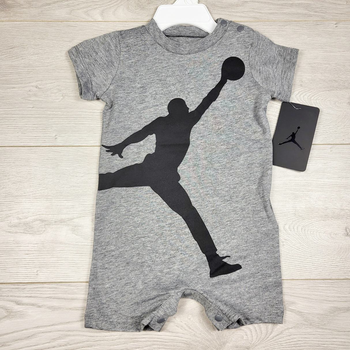 RXC2 - NEW - Grey Air Jordan romper. Size 6 months