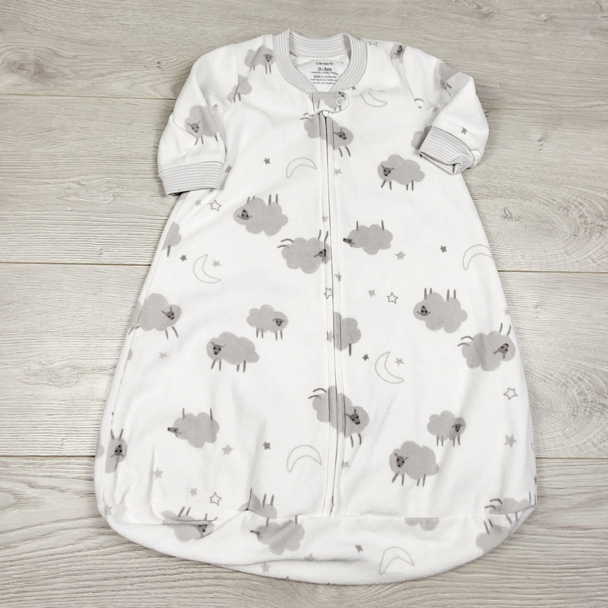 RXC22 - Carters fleece sleep sack with sheep. Size 0-3 months
