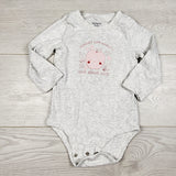 MWLL5 - Carters grey bodysuit with apple. Size 9 months