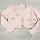 VIBU1 - Next pink sweater with fabric flowers. Size 4/5T