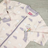 RABR1 - Tuffy pink zippered sleeper with clouds. Size 24 months