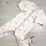 RABR1 - Tuffy pink zippered sleeper with clouds. Size 24 months