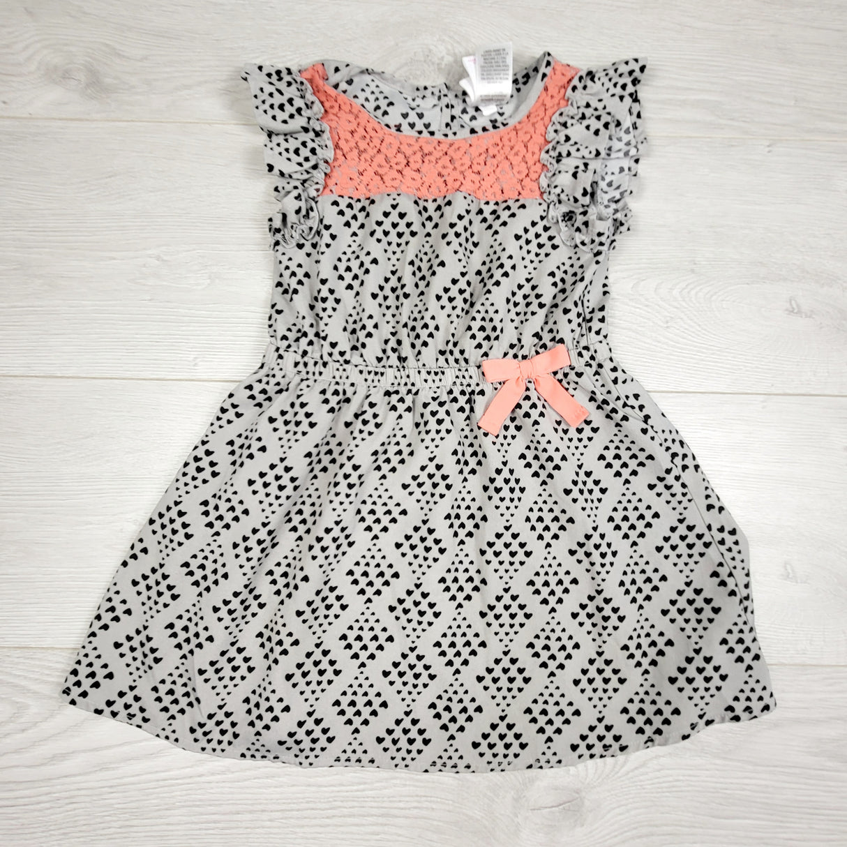 RABR1 - Circo grey heart patterned lightweight dress. Size 3T