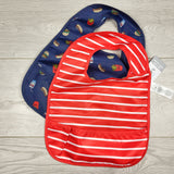KAMG3 - Carters red and navy 2pc bib set