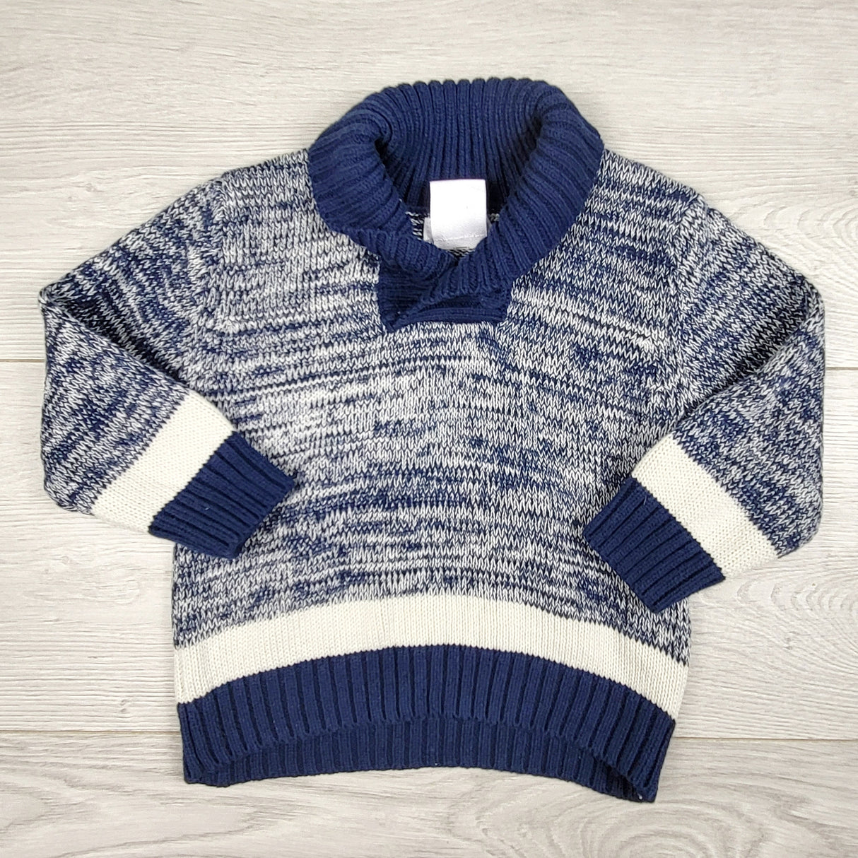 KAMG3- Joe feathered navy pullover sweater. Size 6-12 months