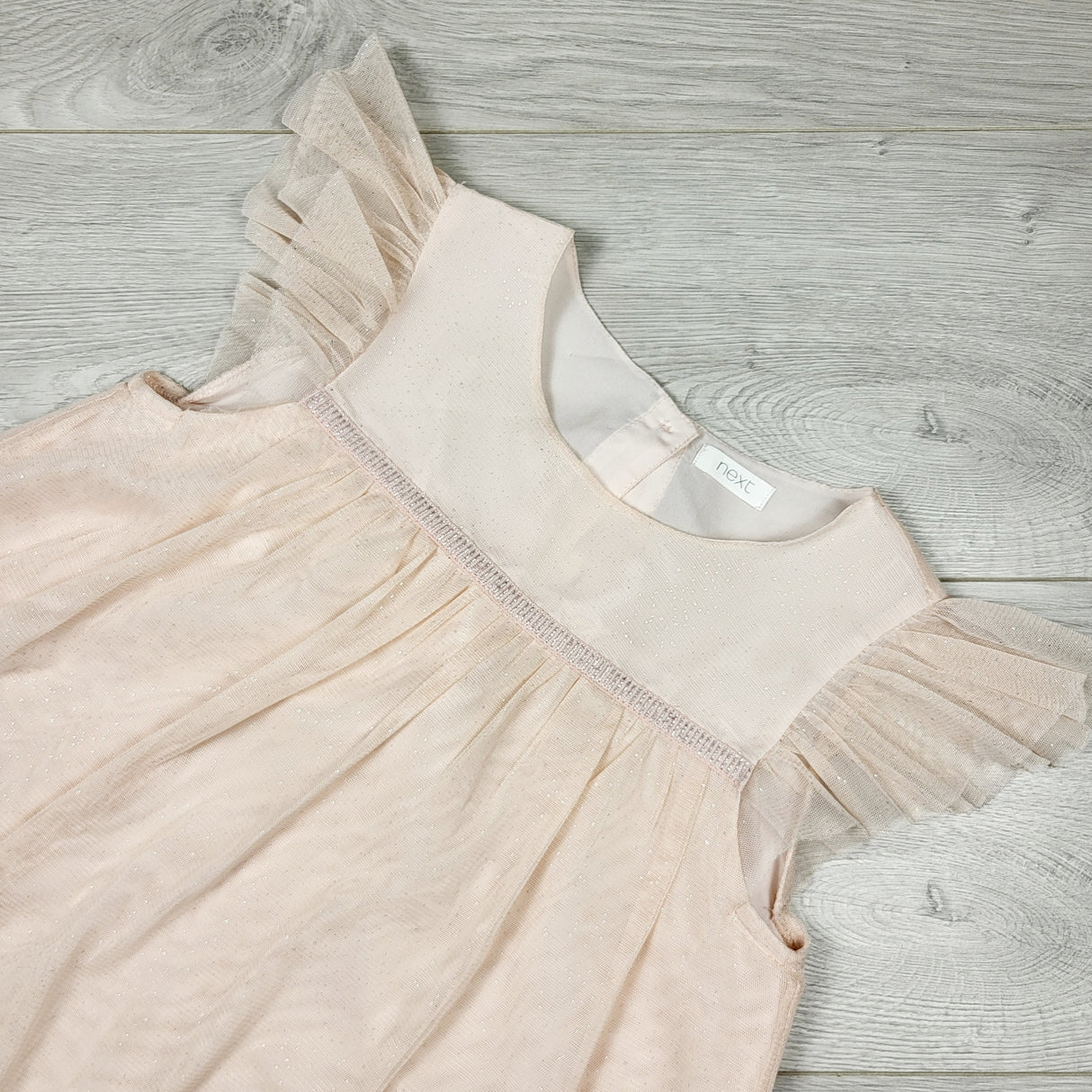 VIBU33 - Next pink sparkly special occasion dress. Size 6/7