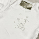VIBU33 - Rock a Bye Baby white bodysuit with bear. Newborn size