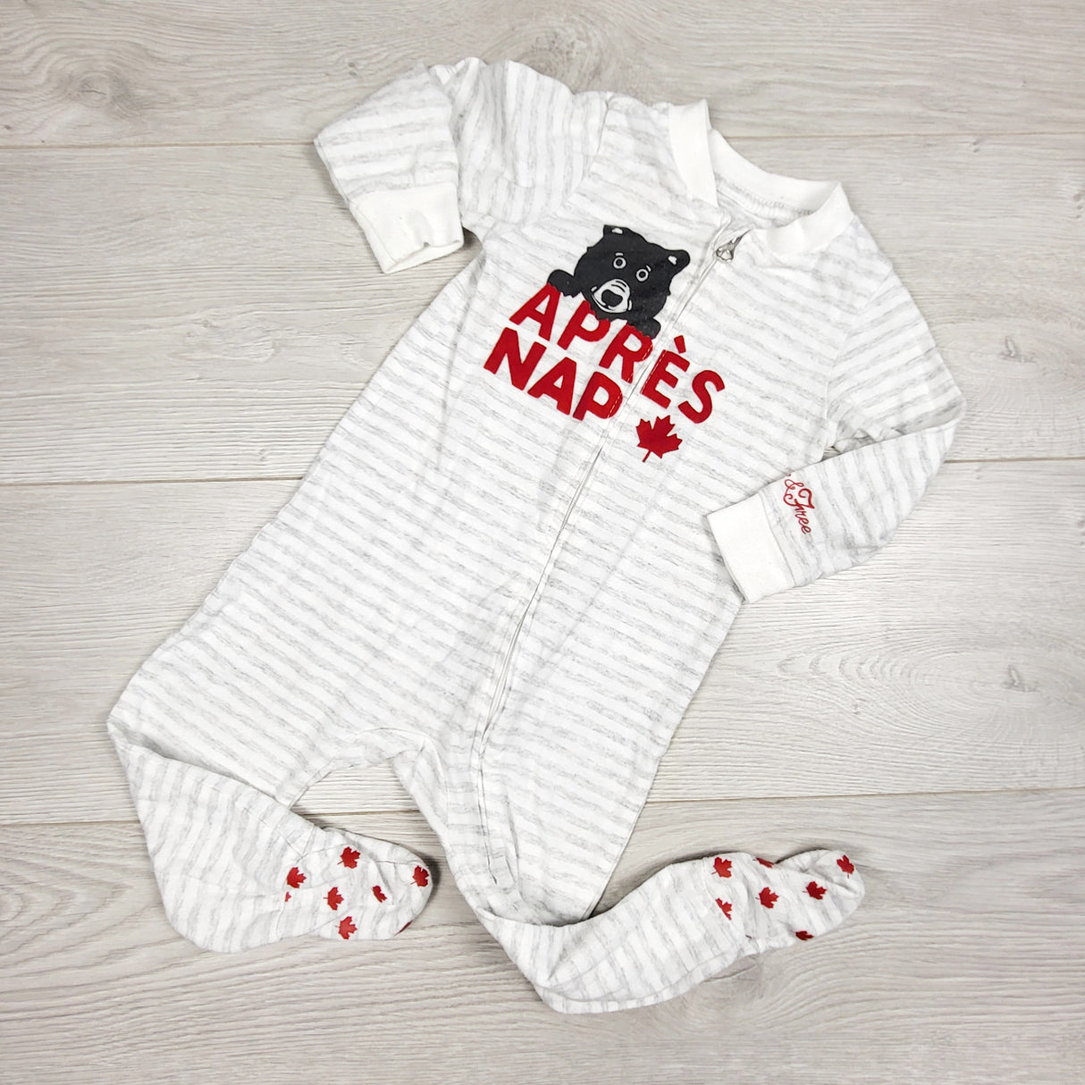 ROWB1 - Hudson Bay striped "Apres Nap" sleeper. Size 6-12 months
