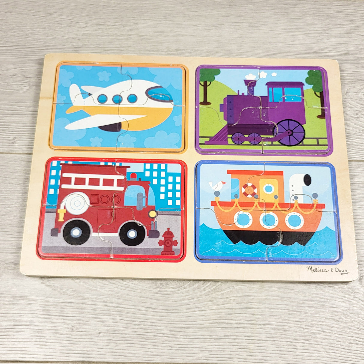 ROWB1 - Melissa & Doug Natural Play Wooden Puzzle: Ready, Set, Go