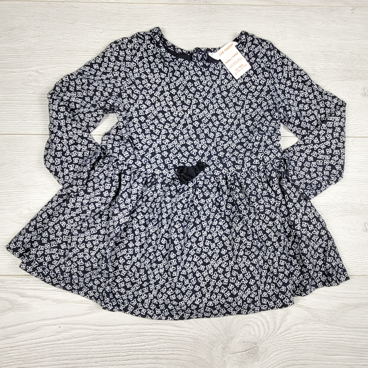HKTT1 - Joe navy dress with butterflies. Size 12-18 months