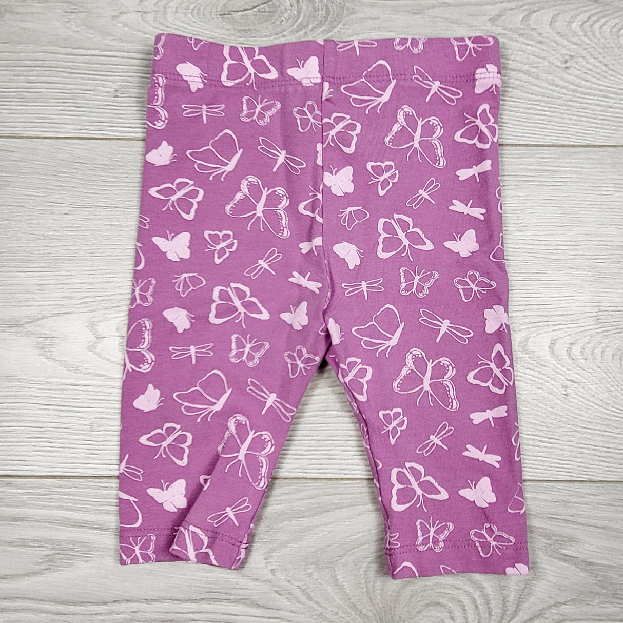 HKTT1 - Joe purple leggings with butterflies. Size 6-12 months