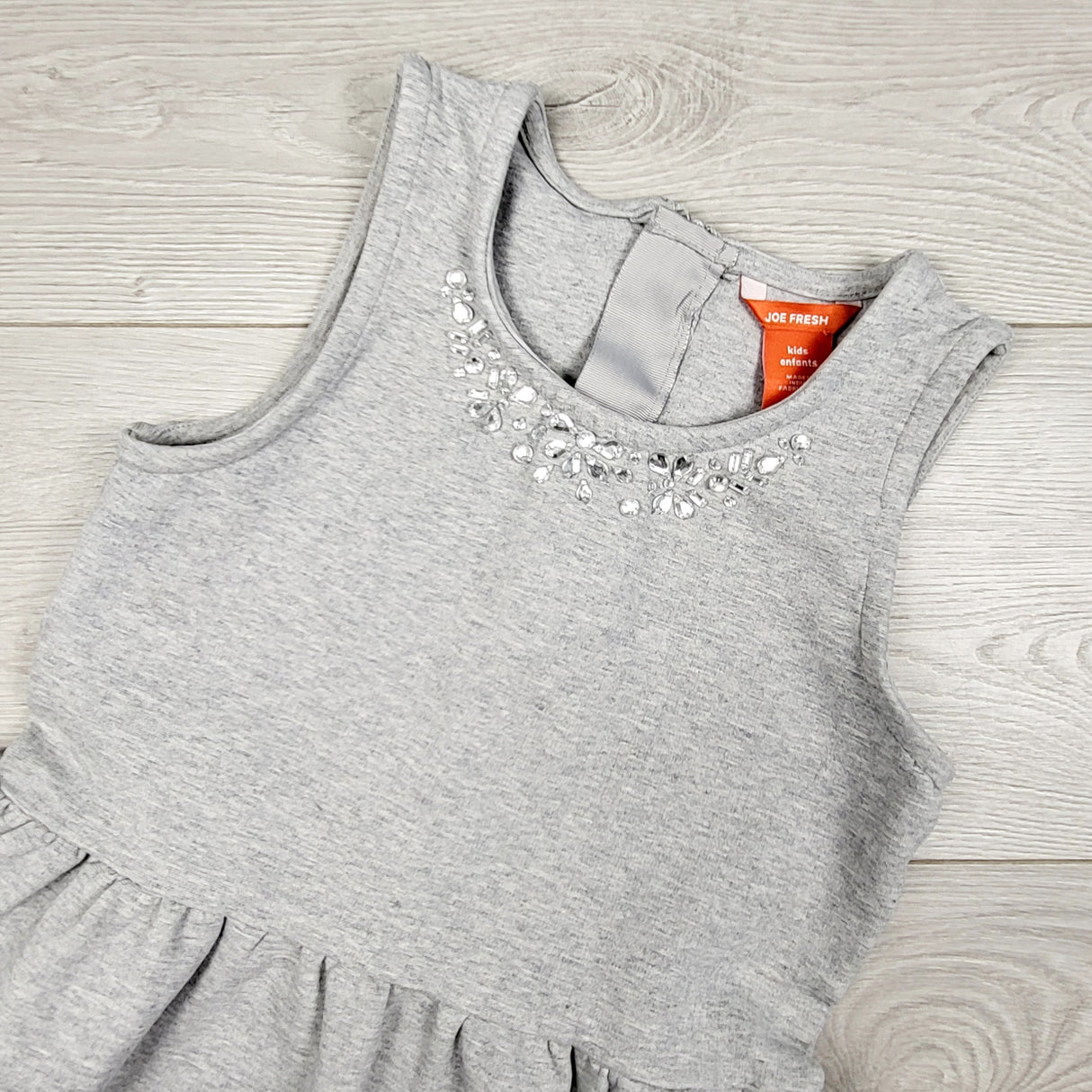 TBRG1- Joe grey sleeveless bejeweled sweatshirt dress. Size 7/8