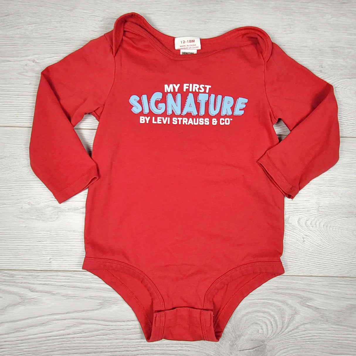 SKOT2 - Signature Levi Strauss red bodysuit. Size 12-18 months