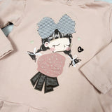 SKOT2 - Mayoral pink hooded dress with girl. Size 4T