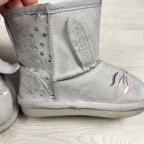 RABR2 - Grey bunny boots with faux fur lining. Size 7