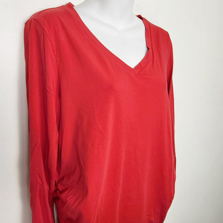 RELL1 - Old Navy red fitted long sleeved maternity top. Size large