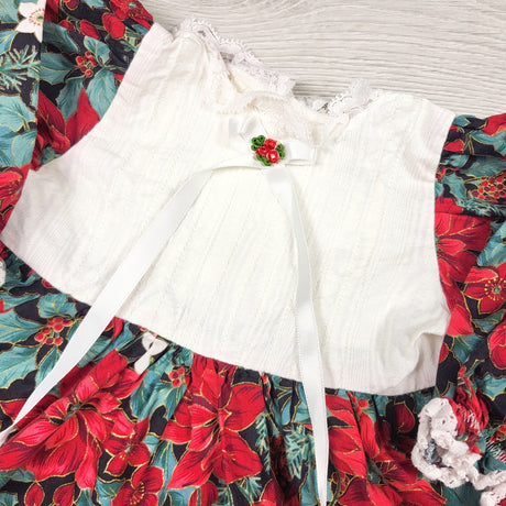 MGHN1 - Handmade vintage look Christmas dress. Approx size 6 months