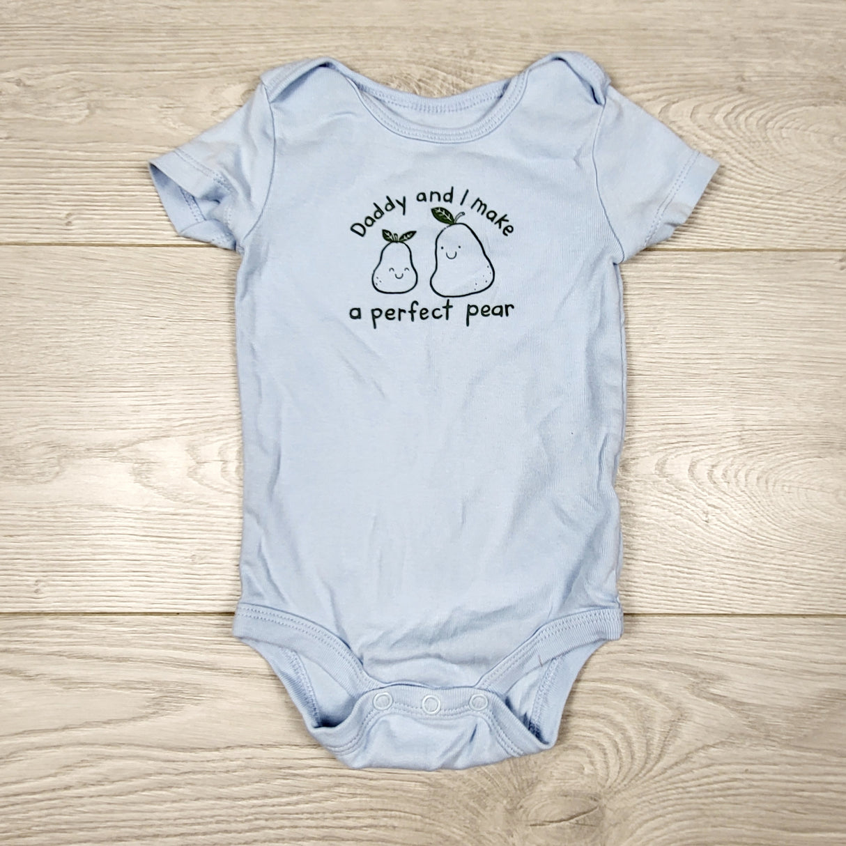 ARDT1 - Joe light blue "Perfect Pair" bodysuit. Size 3-6 months