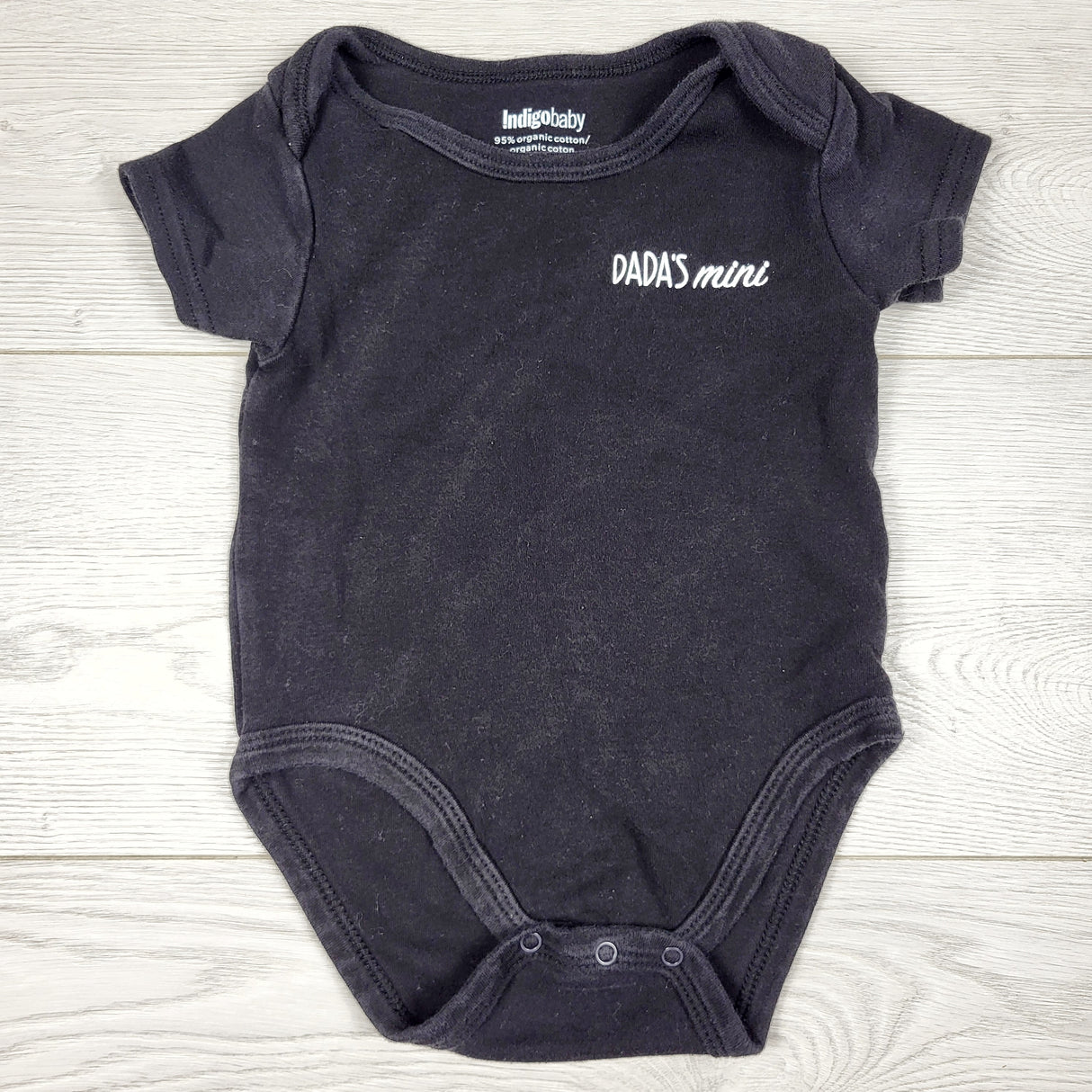 ARDT1 - Indigo black "Dada's Mini" bodysuit. Size 12-18 months