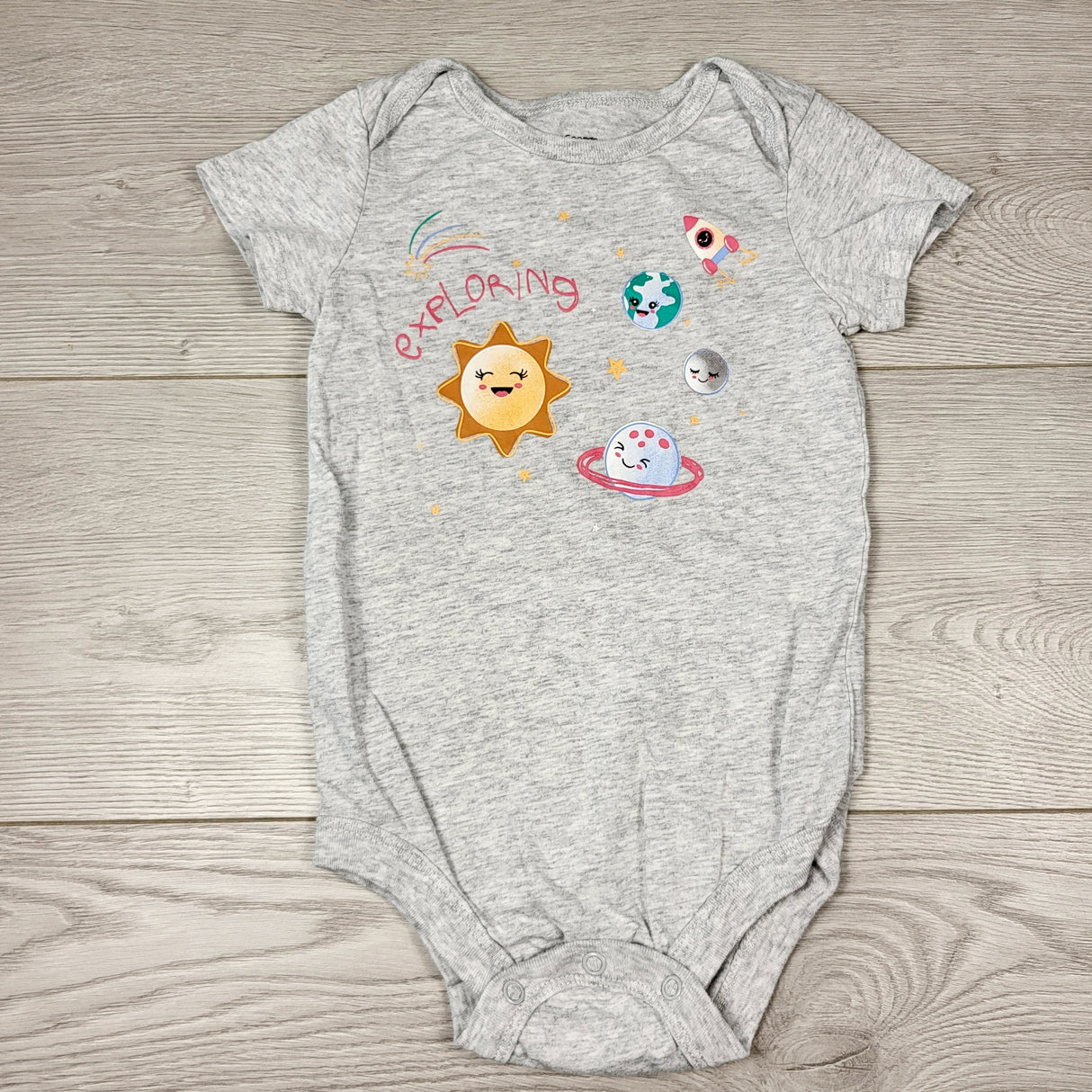 RBEN1 - George grey "Exploring" bodysuit. Size 12-18 months