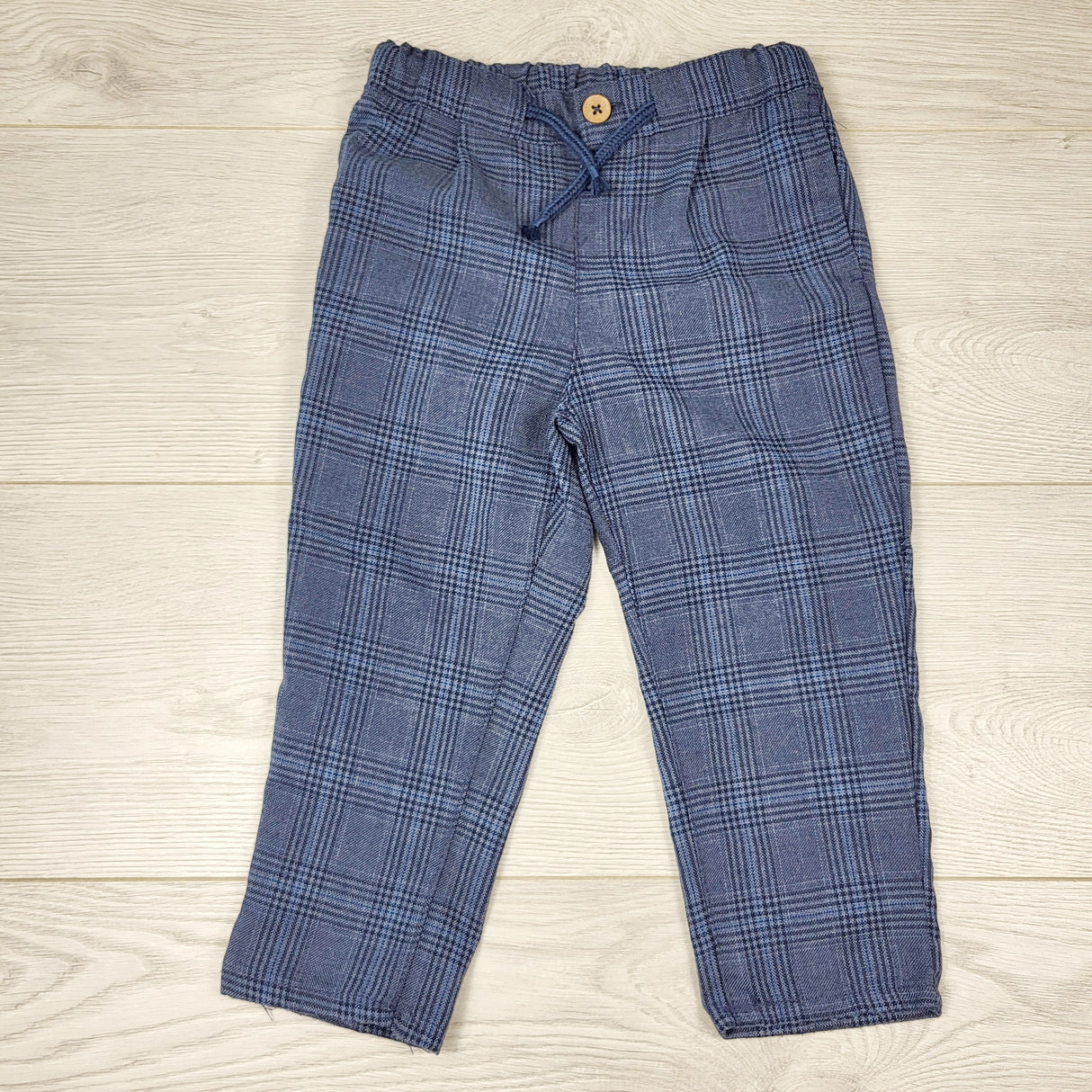 RBEN1 - H and M blue plaid chino pants. Size 12-18 months