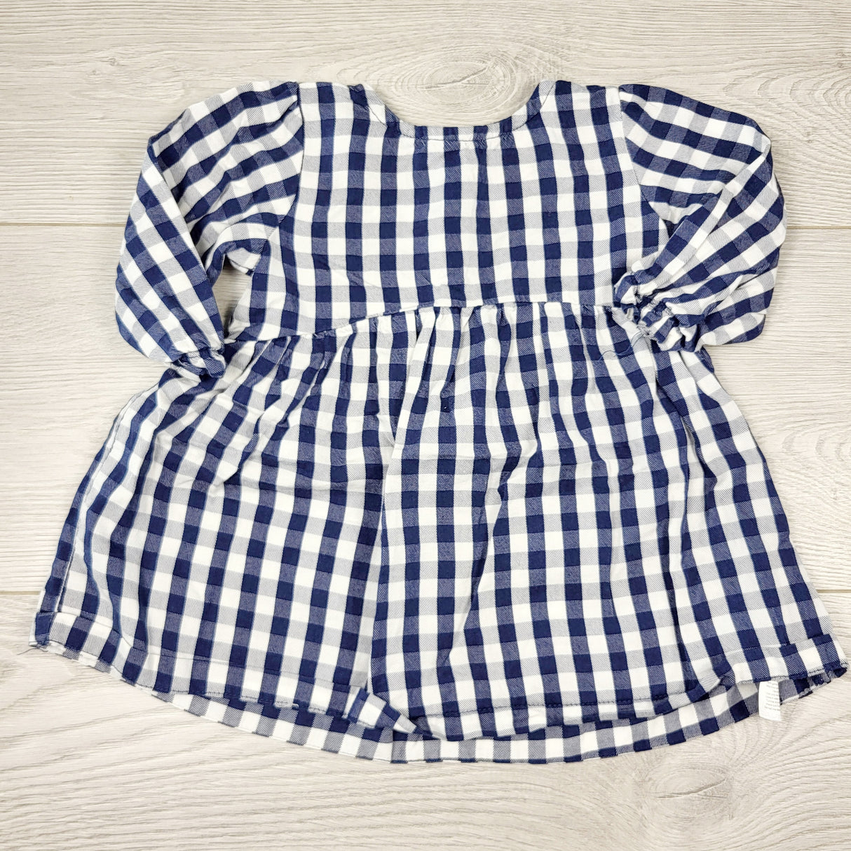 RBEN1 - Carters blue checked dress. Size 6 months