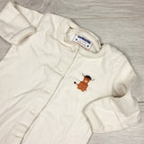 SAFW11 - Jojo Maman Bebe cotton sleeper with cow. Size 3-6 months