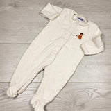 SAFW11 - Jojo Maman Bebe cotton sleeper with cow. Size 3-6 months