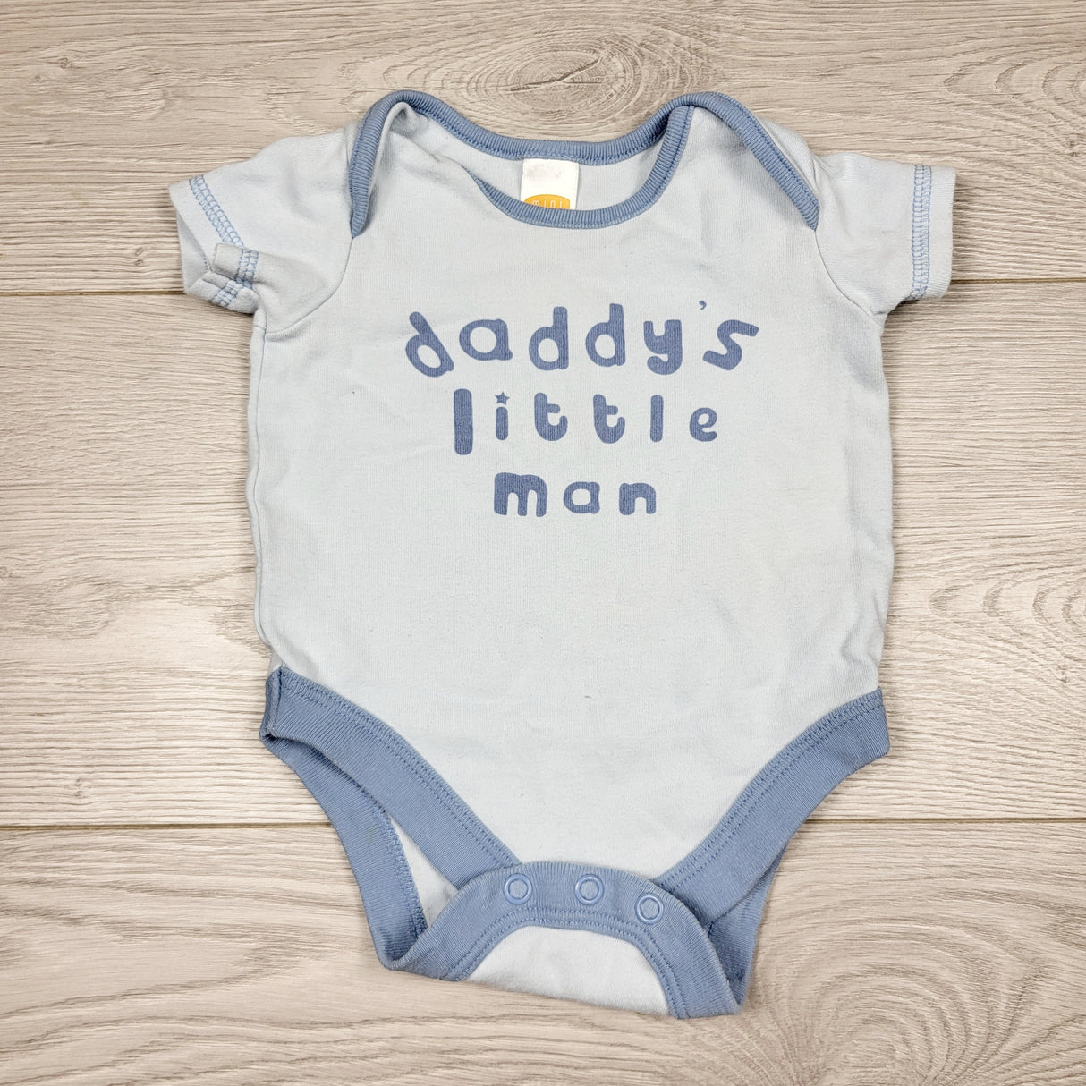 SAFW11- Mini Mode blue "Daddy's Little Man" bodysuit. Size 0-3 months