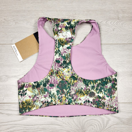 SAFW11 - NEW - North Face purple patterned tanklette sports bra. Girls size 10