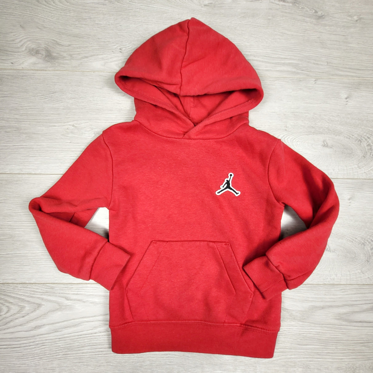 DMKY1 - Nike Air Jordan red fleecy lined pullover hoodie. Size 2/3T