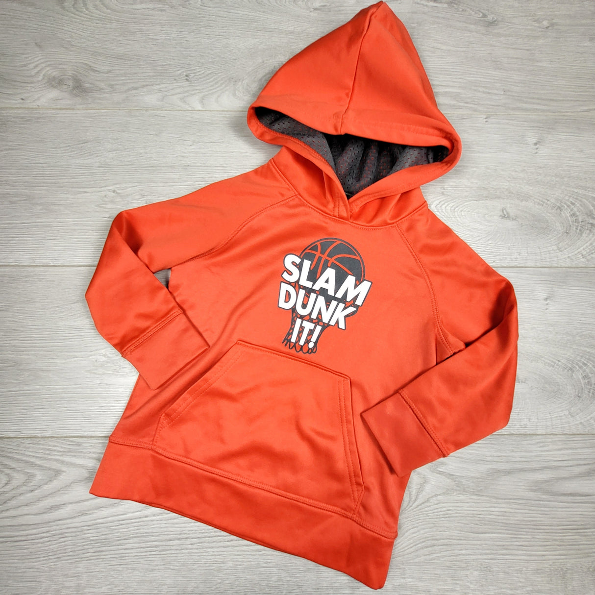 DMKY1 - Athletic Works orange "Slam Dunk It" hoodie. Size 3T