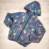 DMKY1 - H and M navy Marvel super heroes hooded windbreaker jacket. Size 4-6 Years