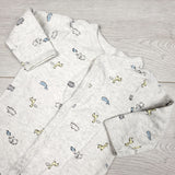 KRML1 - Carters grey cotton sleeper with safari animals. Size 6 months