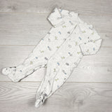 KRML1 - Carters grey cotton sleeper with safari animals. Size 6 months