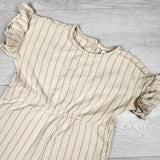 DMKY2- H and M beige striped jumpsuit. Size 12-18 months