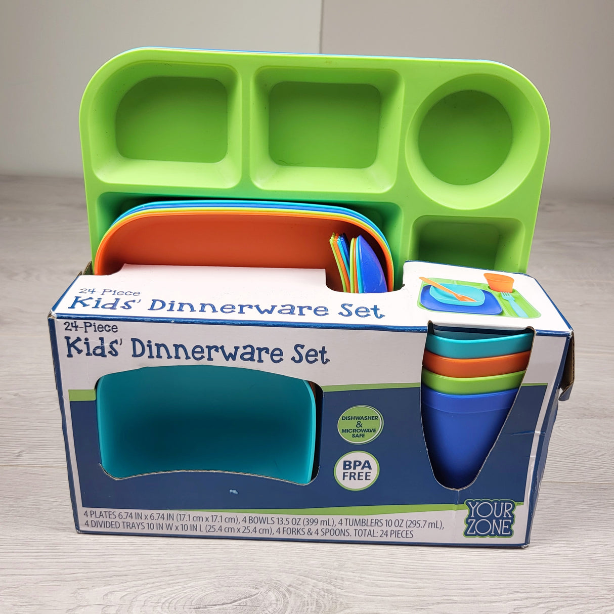 DMKY3 - NEW - Your Zone 24-Piece Kids' Dinnerware Set (sorry, no shipping)