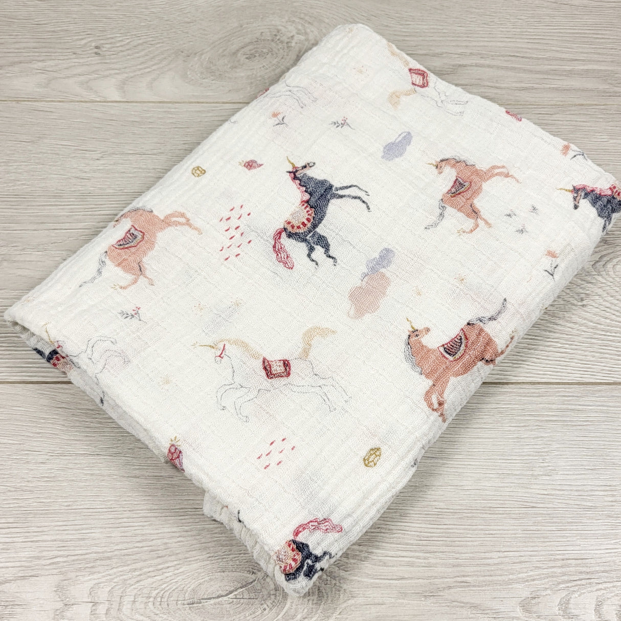 Little Unicorn muslin cotton swaddle with unicorns