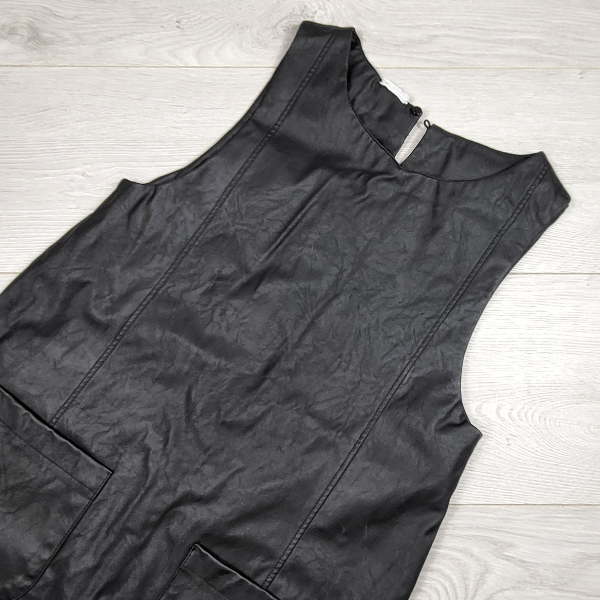 Zara black faux leather dress. Approx size 10
