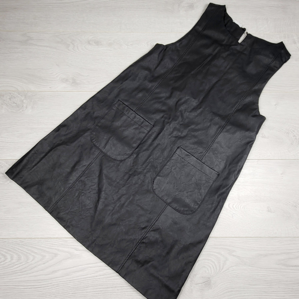 Zara black faux leather dress. Approx size 10