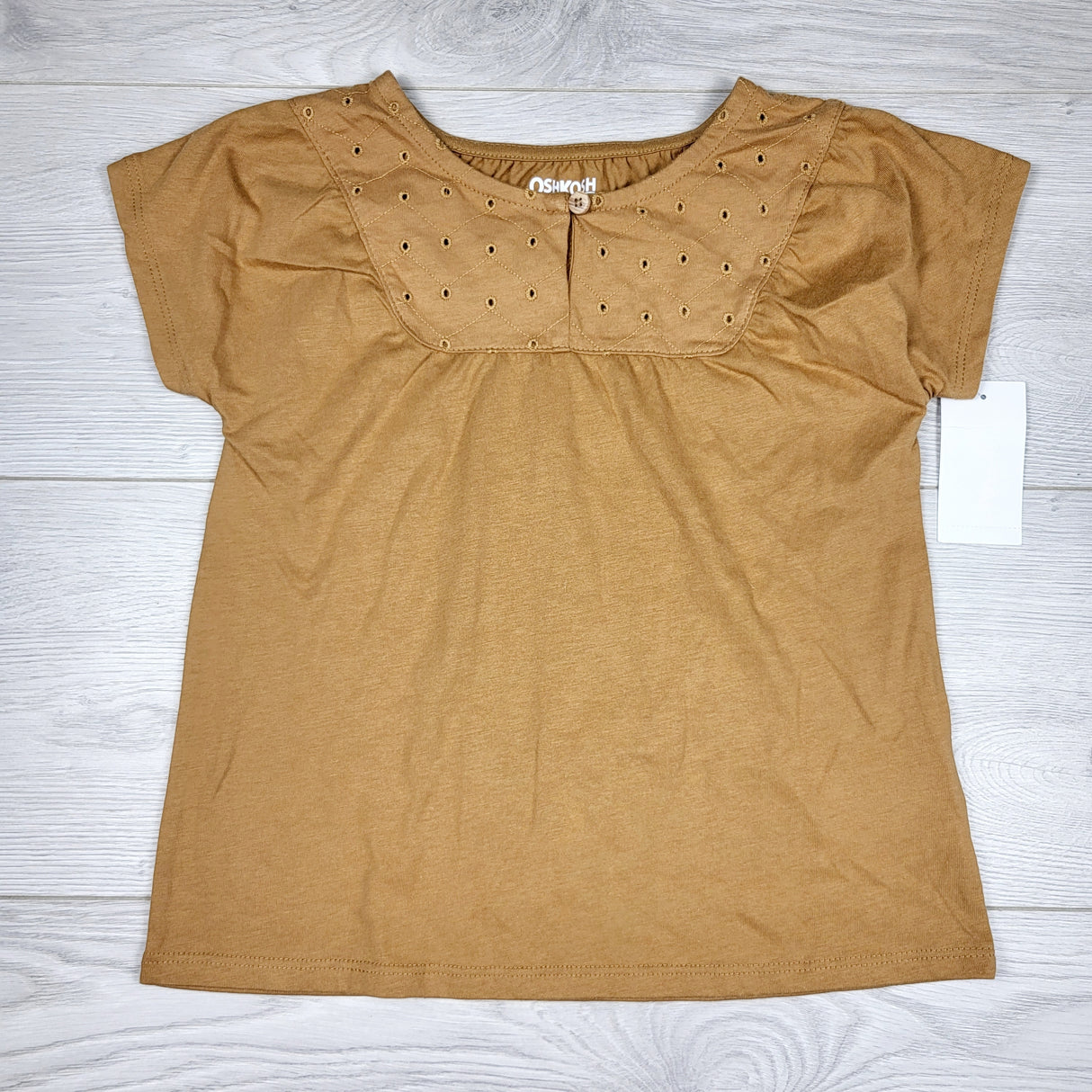 NEW - Oshkosh tan top with eyelet trim. Size 5T