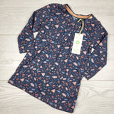 NEW - Noppies blue floral print organic cotton dress. Size 6-9 months
